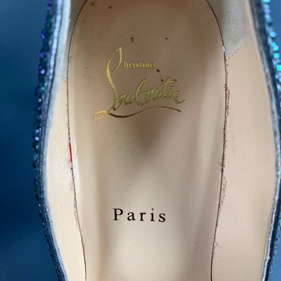 Size 9.5 Kate Strass Multi Color Red Suede Rhinestones Pointed Toe Pumps - Picture 7 of 10